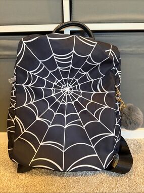 Black Spiderweb Print Backpack